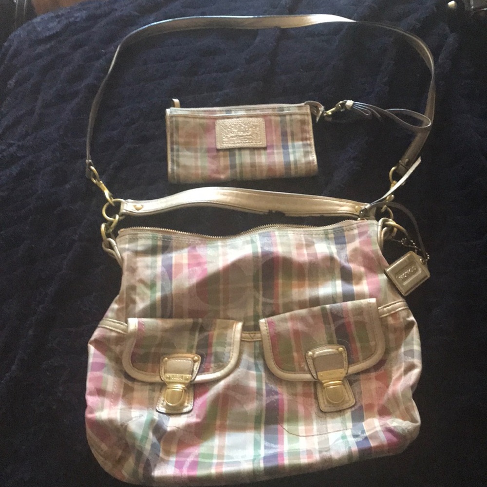 Authentic Coach purse with matching wristlet